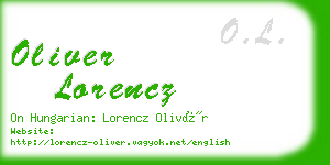 oliver lorencz business card